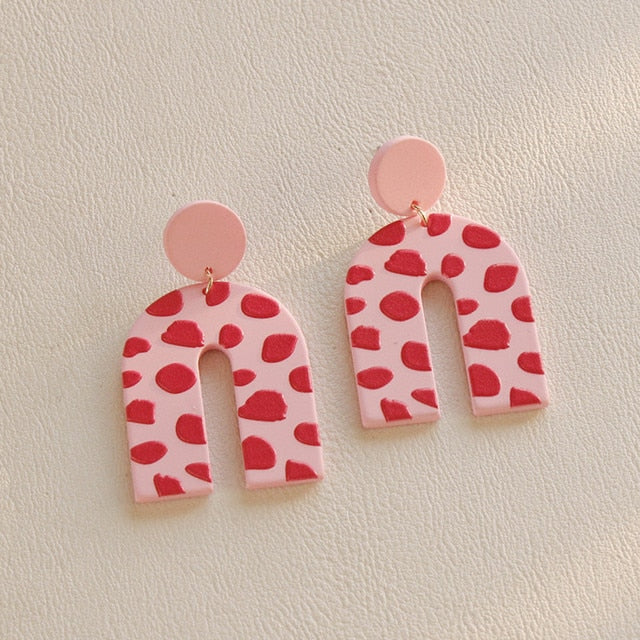 Pink & Red Acrylic Earrings