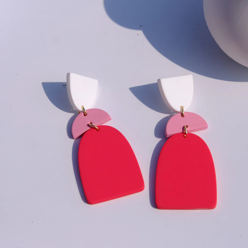 Pink & Red Acrylic Earrings