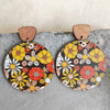 Earrings - Decorative Print / Wooden