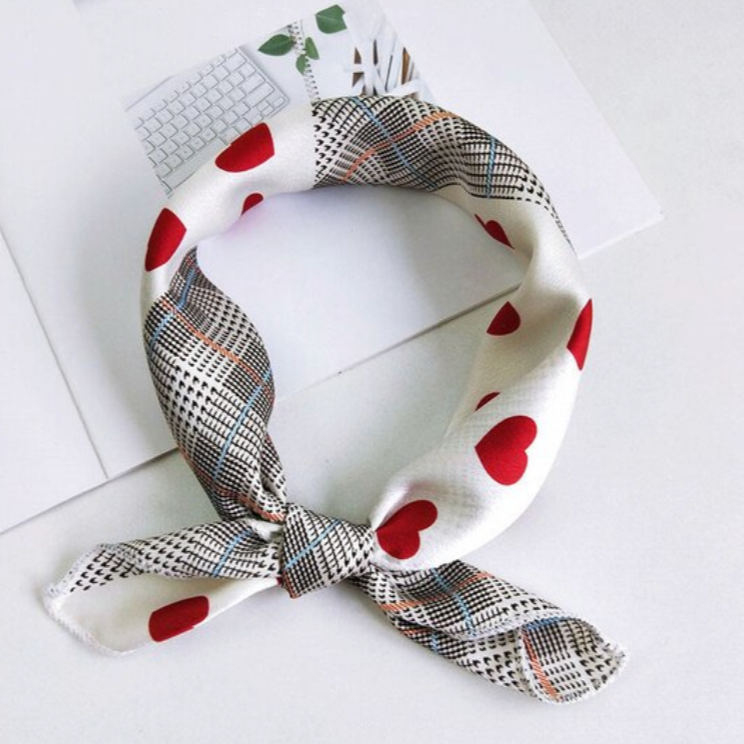 Hair Scarf - Red Heart