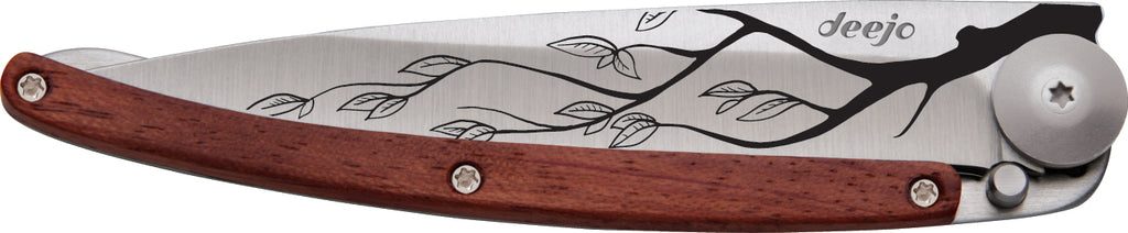 Tattoo Knife (Cherry Blossom Design) Coral Wood 37g