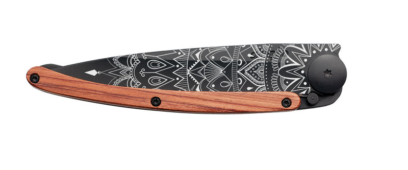 Tattoo Knife (Mandala Black Design) Coral Wood 37g