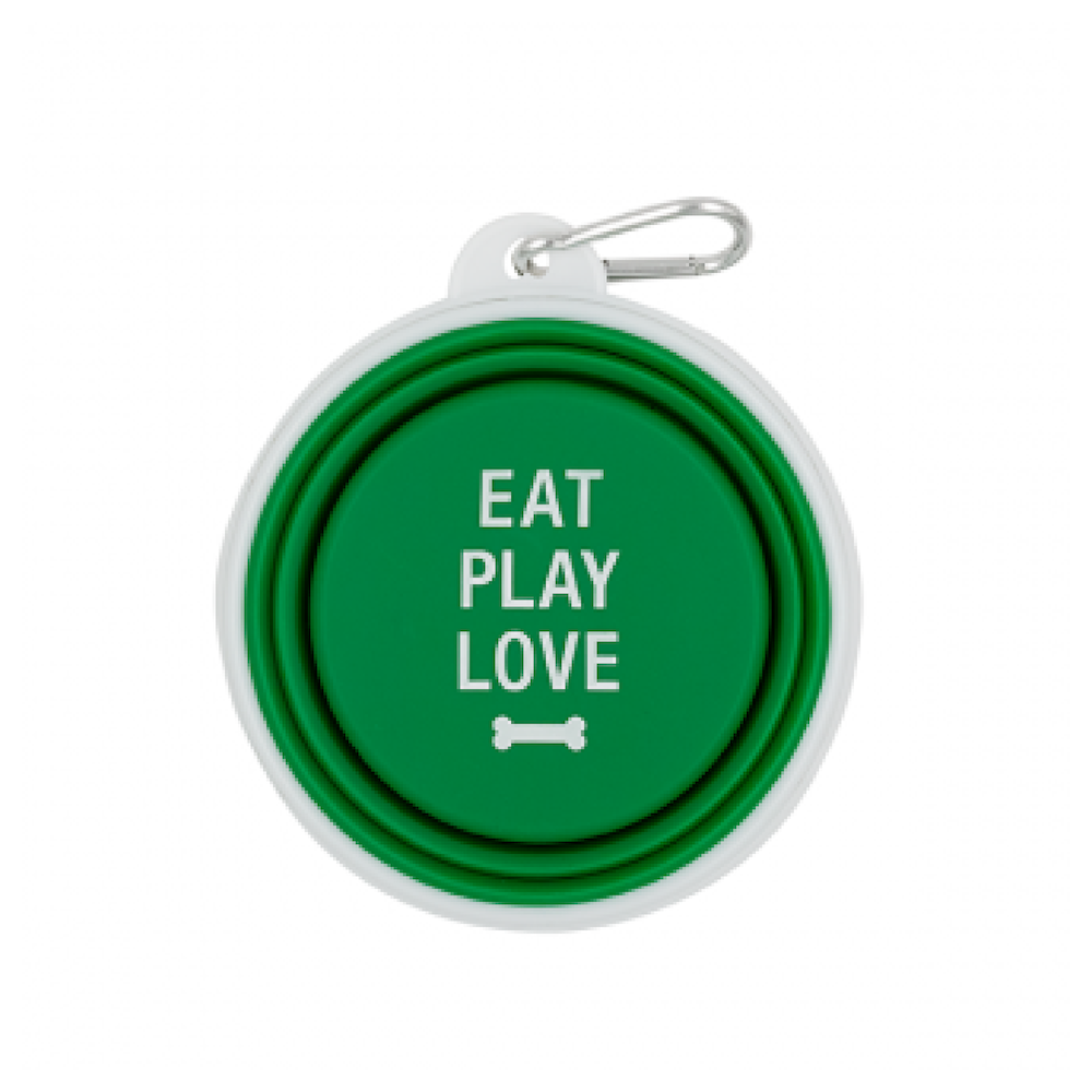 Dog Bowl - Eat, Play, Love (Green)