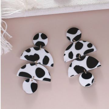 Black & White Acrylic Drop Earrings