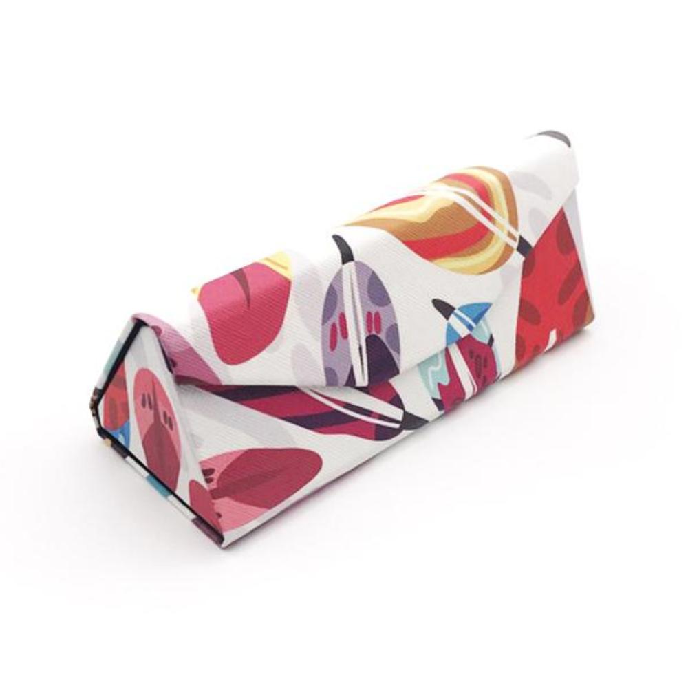Foldable Glasses Case (Feather Design) with Matching Lens Cleaning Cloth
