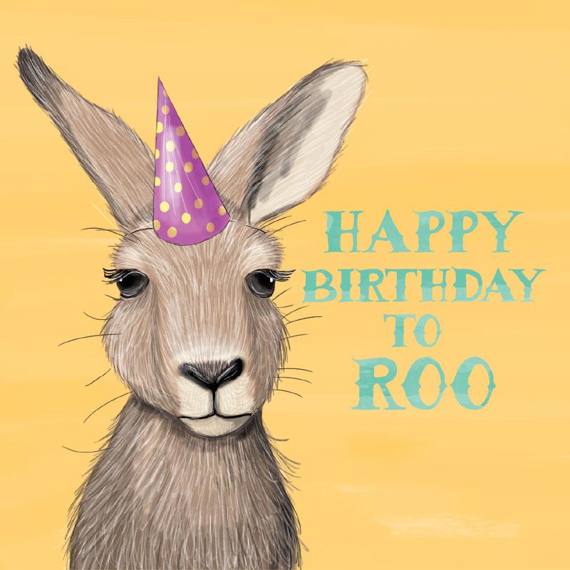 Mini Gift Card - Happy Birthday to Roo (with envelope)
