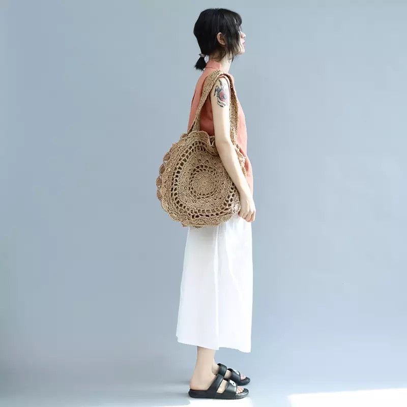 Bohemain Rattan Tote Bag