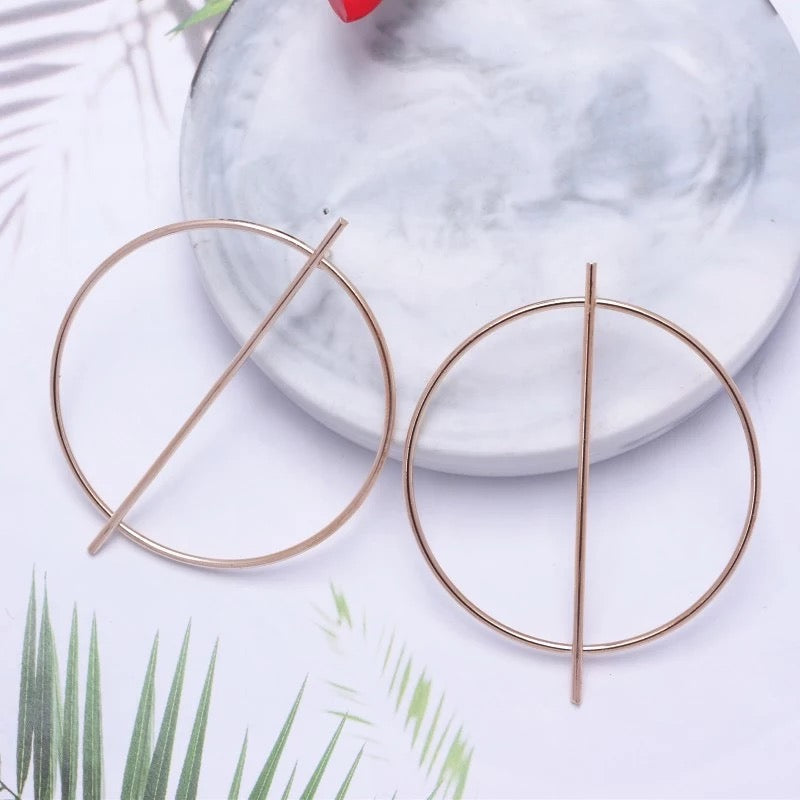 Circle Geometric Earrings (Gold & Silver Colour available)