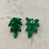 Vintage Emerald Green Sequin Earrings