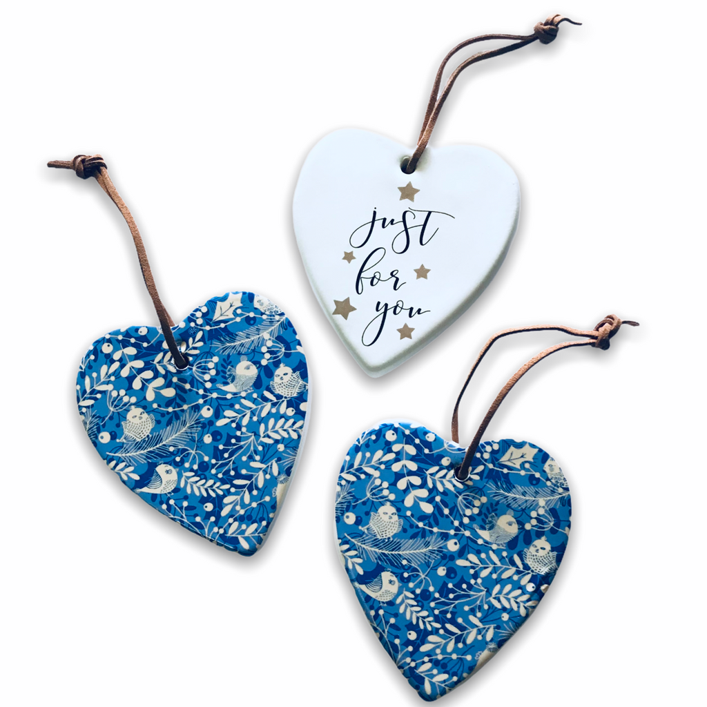 Hanging Ceramic Christmas Heart - For You