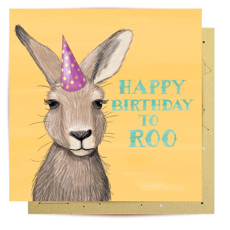 Mini Gift Card - Happy Birthday to Roo (with envelope)