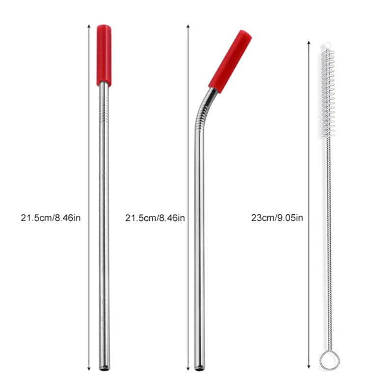 Stainless Steel Straw Set in Pouch (6 pieces)