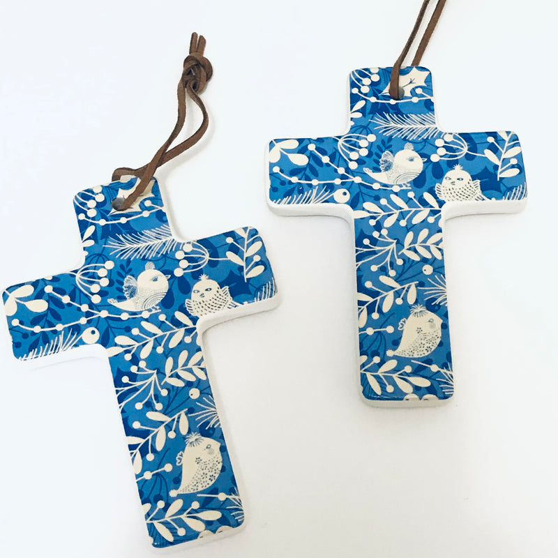 Hanging Cross Xmas - Bird (small)