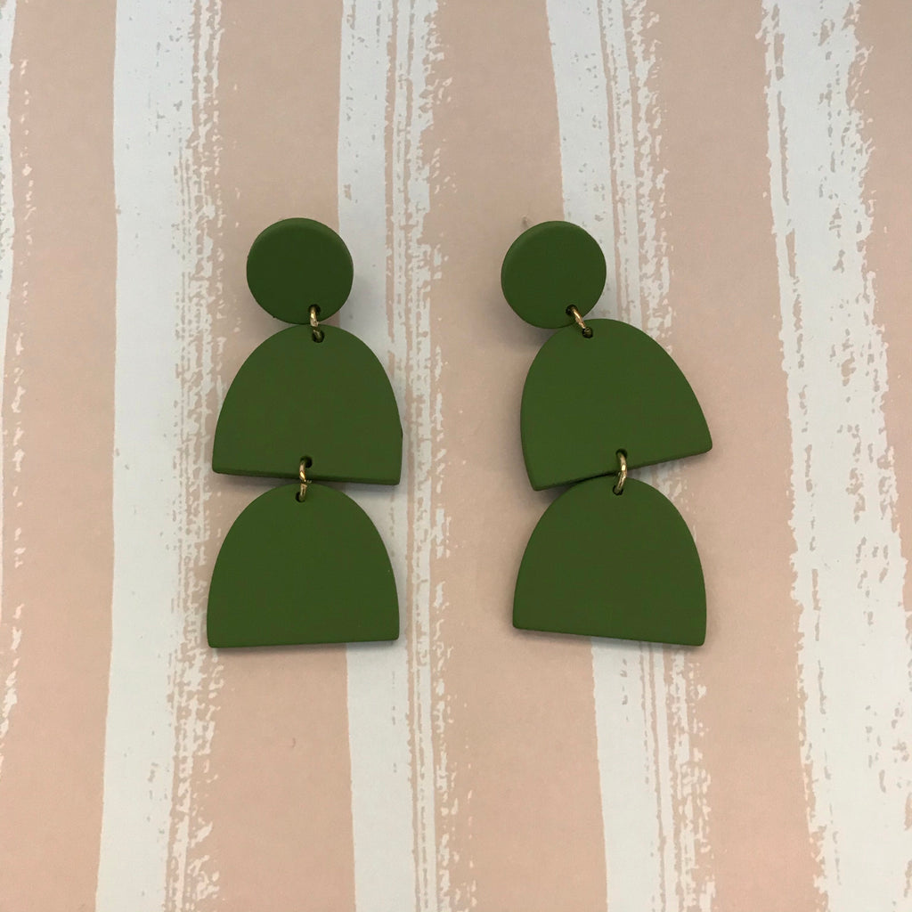 Forest Green Acrylic Drop Earrings