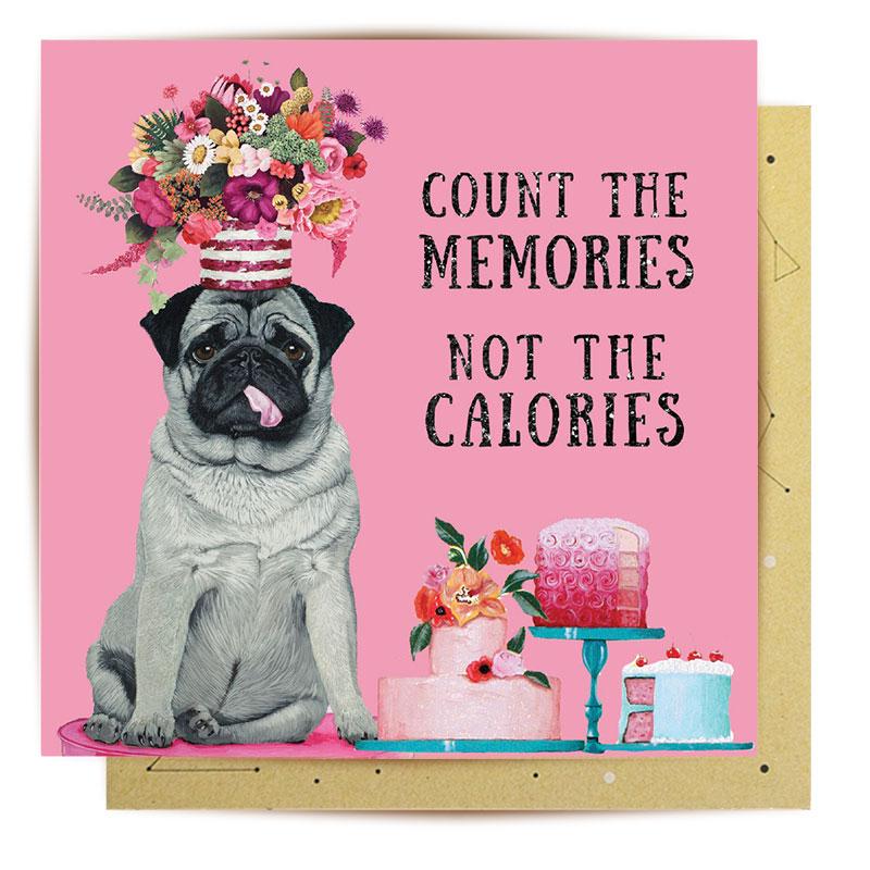 Greeting Card - Calorie Counter Pug